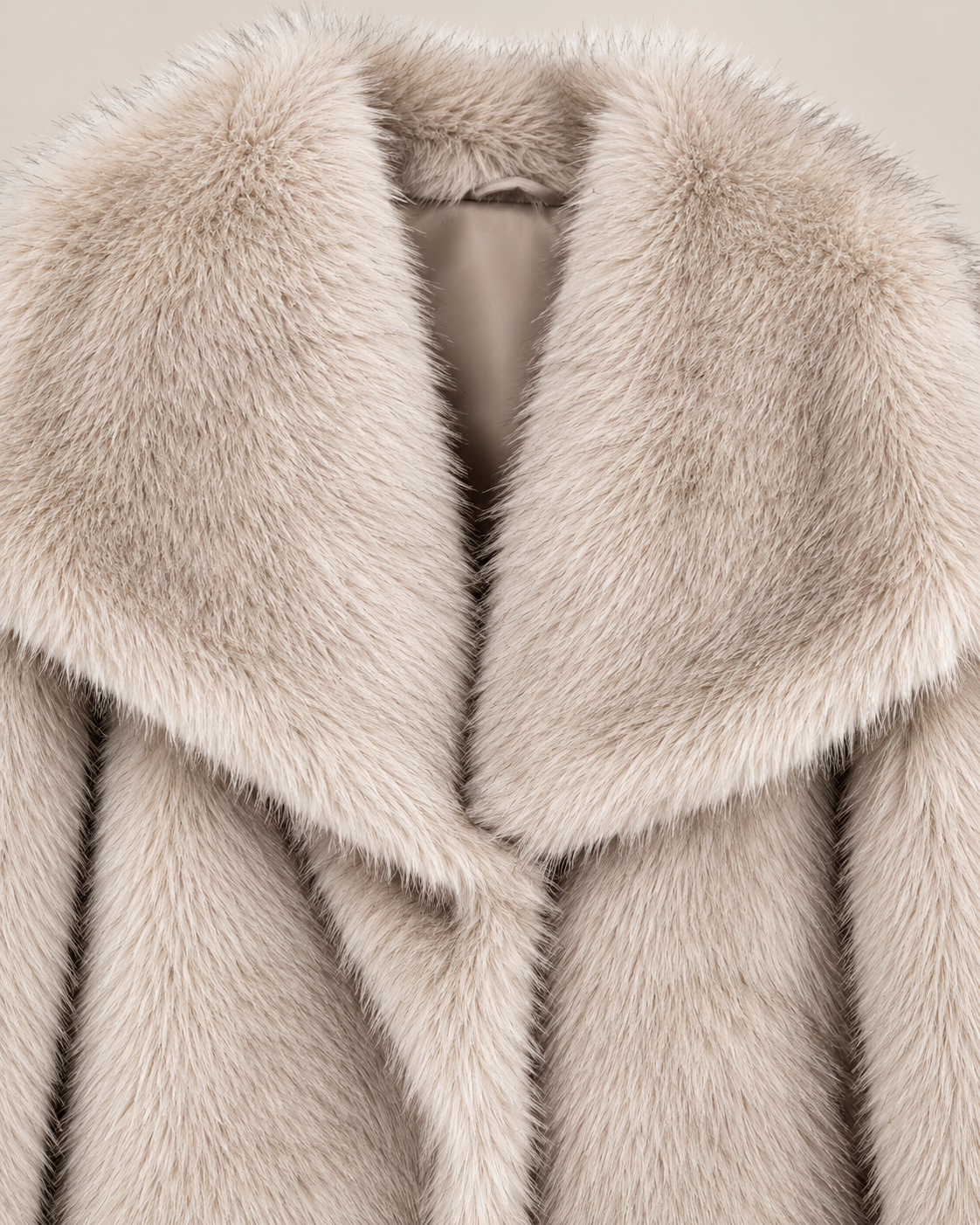 Veste Mira, veste courte en fausse fourrure beige pour femme, photo 4