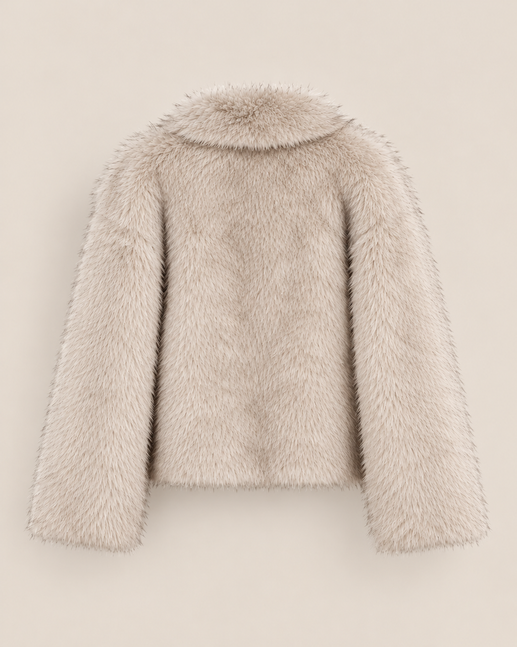 Veste Mira, veste courte en fausse fourrure beige pour femme, photo 5