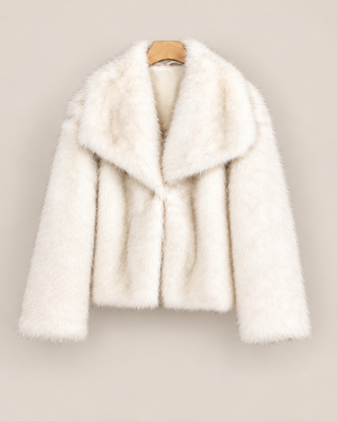 Veste Lyra, veste courte en fausse fourrure blanche pour femme, photo 2