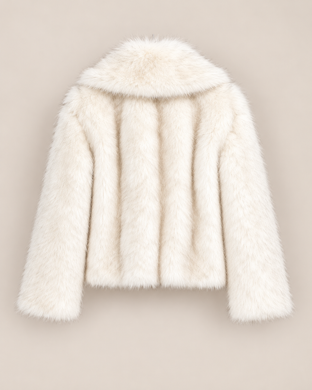 Veste Lyra, veste courte en fausse fourrure blanche pour femme, photo 5