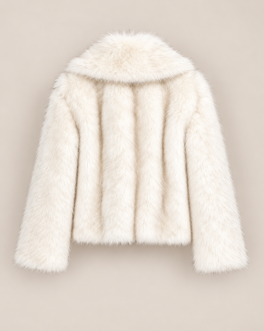 Veste Lyra, veste courte en fausse fourrure blanche pour femme, photo 5