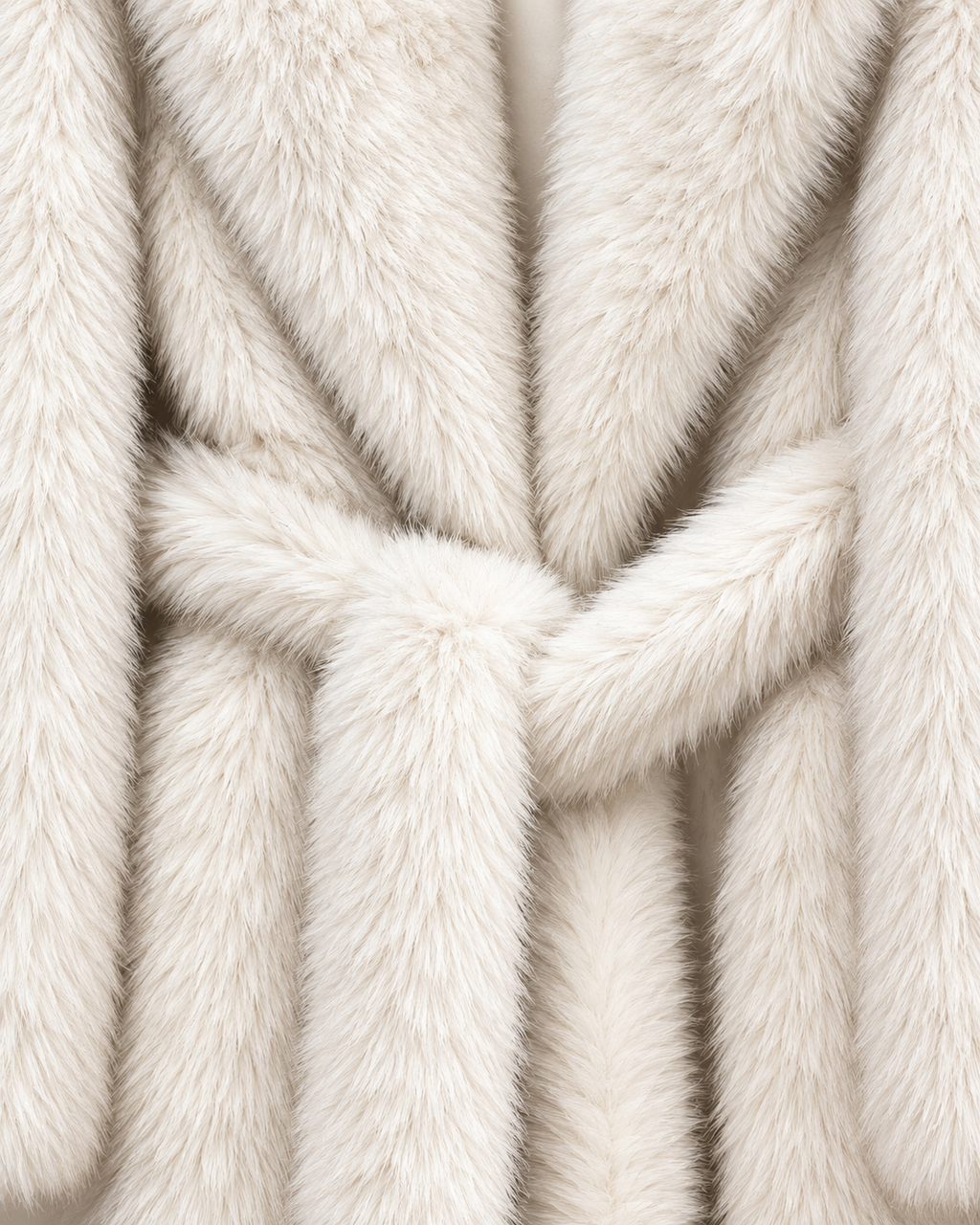 Manteau Cassiopée, manteau long en fausse fourrure blanche pour femme, photo 4