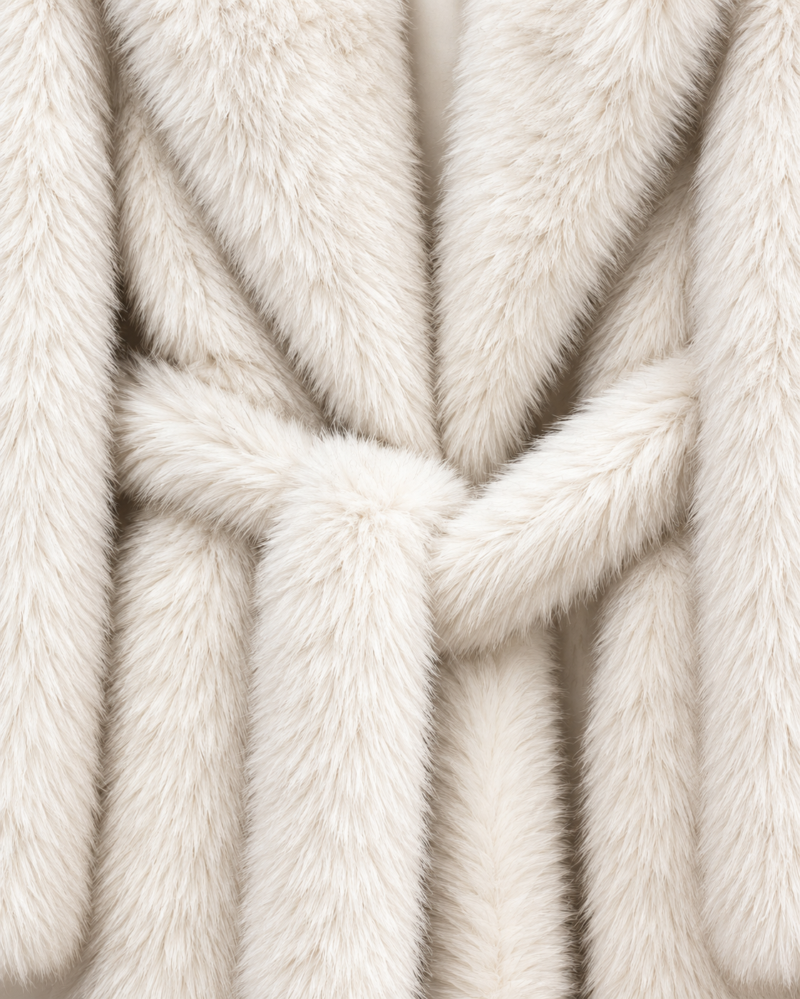 Manteau Cassiopée, manteau long en fausse fourrure blanche pour femme, photo 4